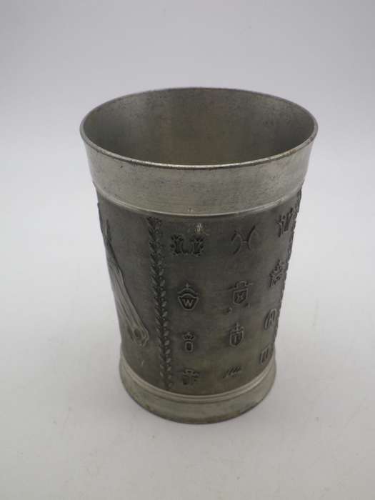 Quality Vintage Zinn Pewter EQUESTRIAN theme Tumbler