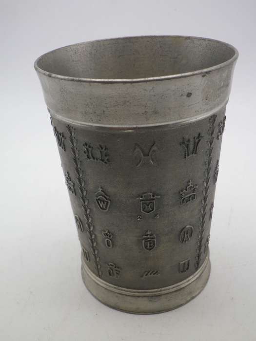 Quality Vintage Zinn Pewter EQUESTRIAN theme Tumbler