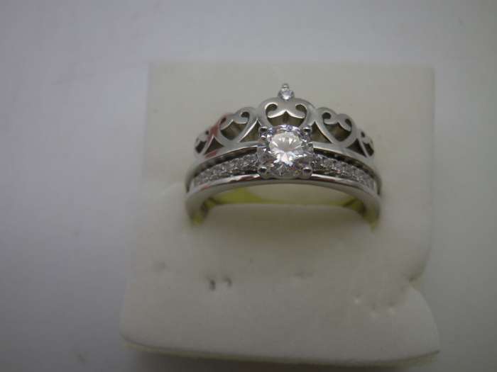 925 silver 2 piece ring with certified 0.5ct brilliant cut D/VVS1 Moissanite Size N1/2 4.6g