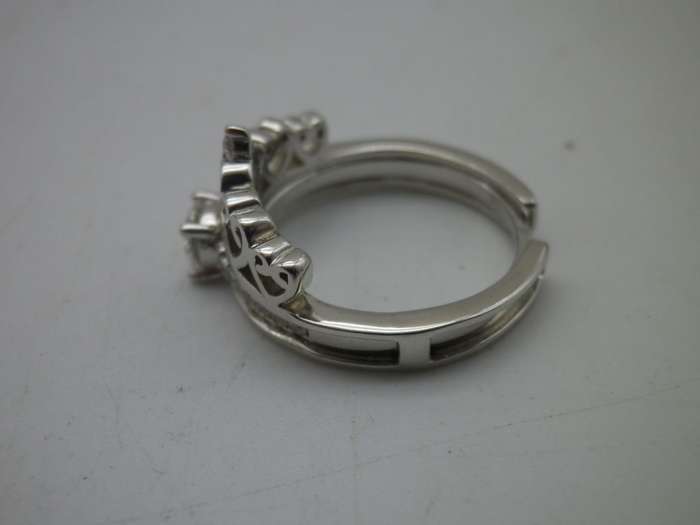 925 silver 2 piece ring with certified 0.5ct brilliant cut D/VVS1 Moissanite Size N1/2 4.6g