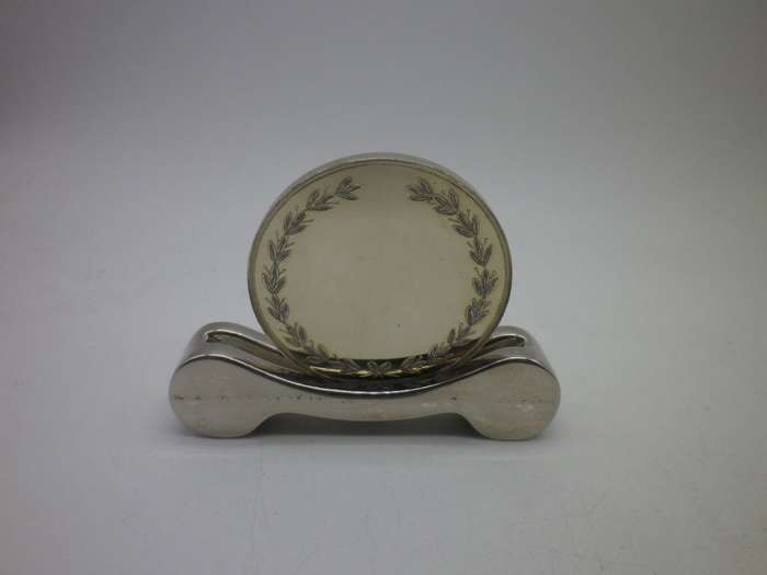 Silver Plated Soccer Trophy MEDAL. With stand. Space for engraving. Boxed Unusual