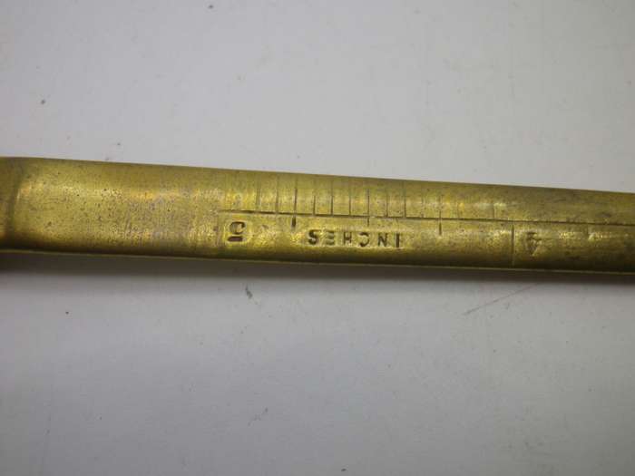 Rare Vintage  Brass & Copper Hand letter opener. The Red Hand Compositions Co, London