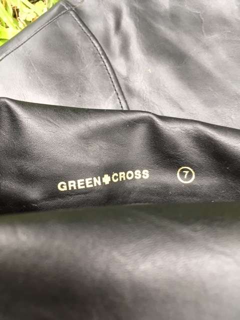 High Black Leather Boots by Green Cross