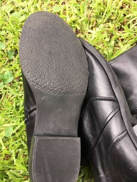 High Black Leather Boots by Green Cross