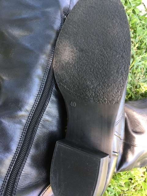 High Black Leather Boots by Green Cross
