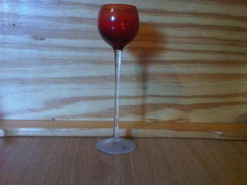 Stunning Red Sherry Glass/Long stem