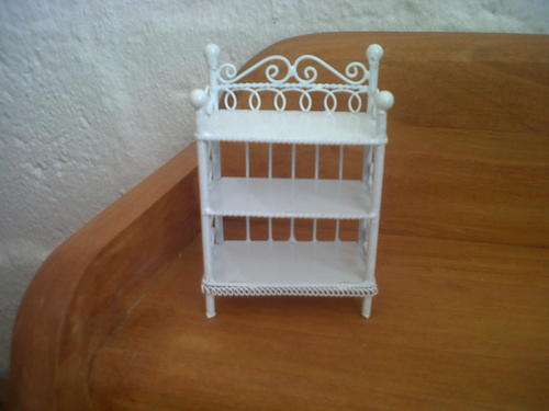 Dollshouse furniture - white three shelf bookcase