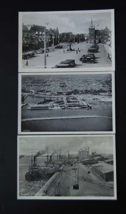 1930'S ESBJERG DENMARK PHOTO POSTCARD X 3 UNUSED & USED