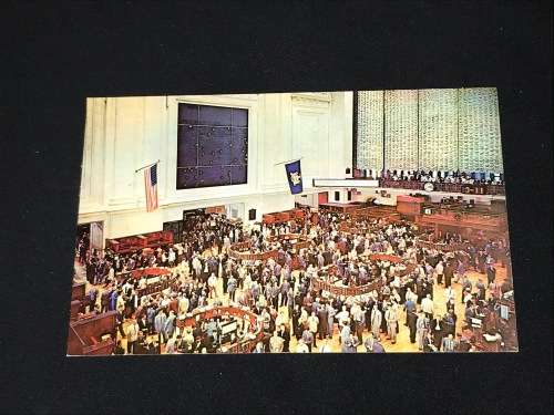 VINTAGE POSTCARD OF NEW YORK STOCK EXCHANGE USA UNUSED