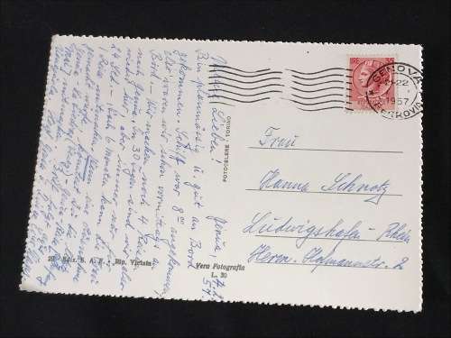 1957 POSTCARD GENOVA ITALY
