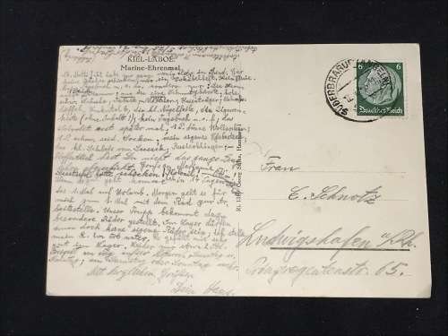 VINTAGE POSTCARD KIEL-LABOE MARINE - EHRENMAL GERMANY