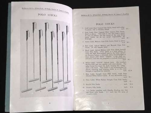 HOLBROW & CO POLO SPECIALISTS CATALOGUE RARE