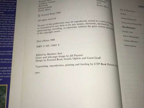 THE DICTIONARY OF SOUTH AFRICAN PAINTERS AND SCULPTORS BY GRANIA OGILVIE