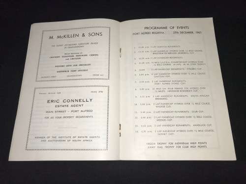 PORT ALFRED RIVER CLUB BLUE RIBBAND TROPHY RACES SOUVENIR PROGRAMME 27 DEC 1965
