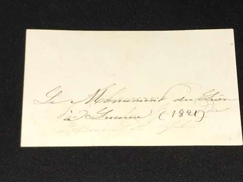 1860's PHOTO CDV OF LUCERNE LION MONUMENT SWITZERLAND