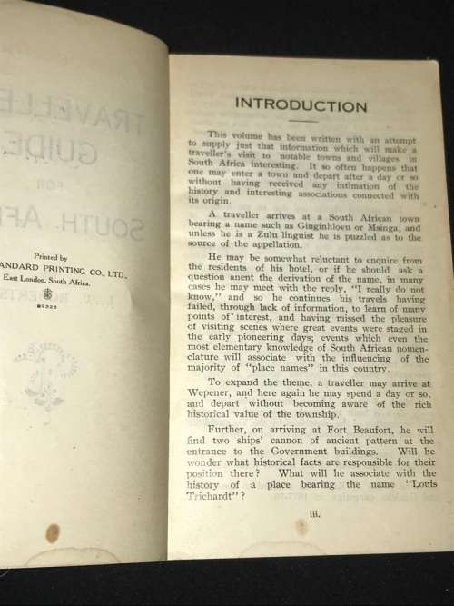 TRAVELLERS` GUIDE FOR SOUTH AFRICA BY J.W. ROBERTSON