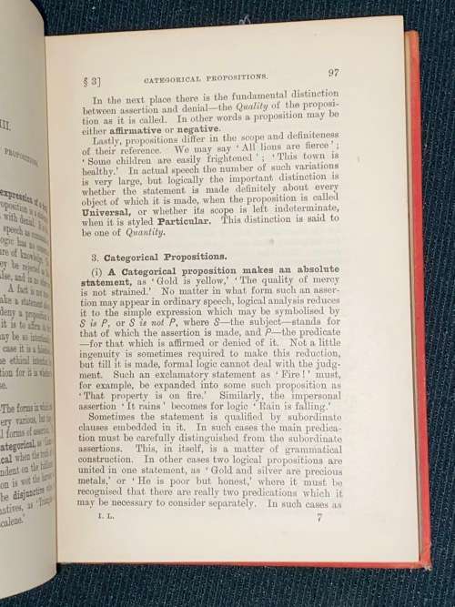 AN INTERMEDIATE LOGIC BY JAMES WELTON AND A.J. MONAHAM 1916