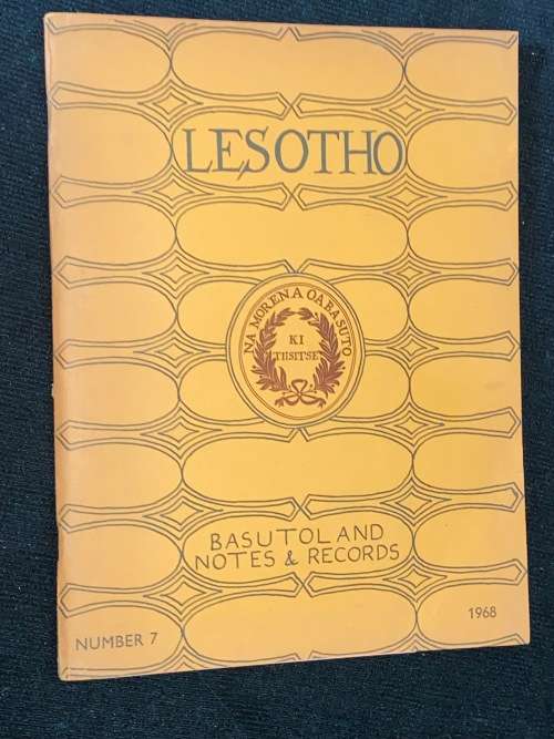 LESOTHO - BASUTOLAND NOTES AND RECORDS NO.7 - 1968