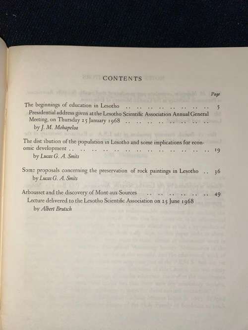 LESOTHO - BASUTOLAND NOTES AND RECORDS NO.7 - 1968