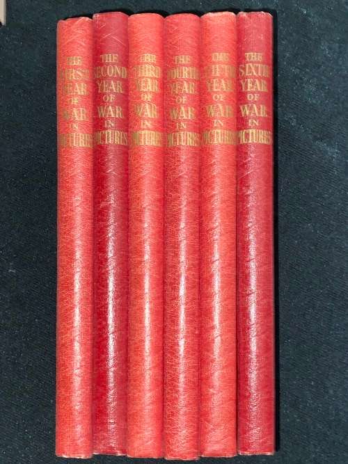 THE WAR IN PICTURES 6 VOLUMES ODHAMS 1939 - 1945