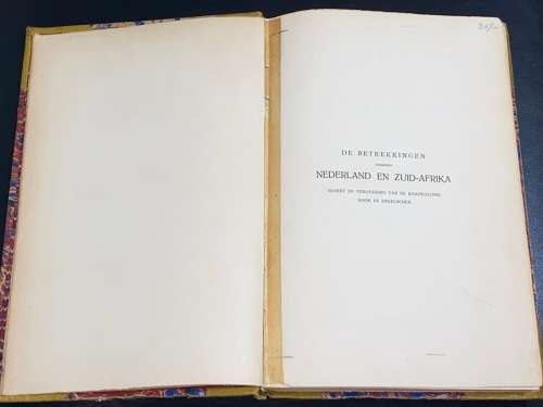 DE BETREKKINGEN TUSSCHEN NEDERLAND EN ZUID-AFRIKA DR. N. MANSVELT 1902