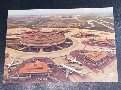 VINTAGE CHARLES DE GAULLE AIRPORT POSTCARD