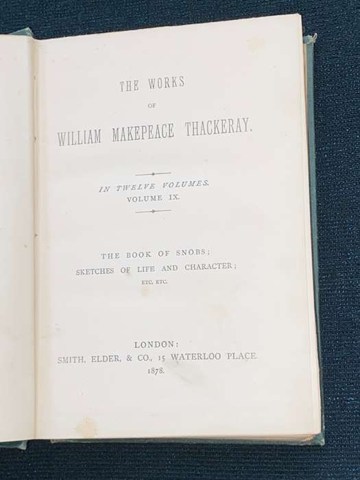 THE WORKS OF WILLIAM MAKEPEACE THACKERAY VOLUME IX 1878