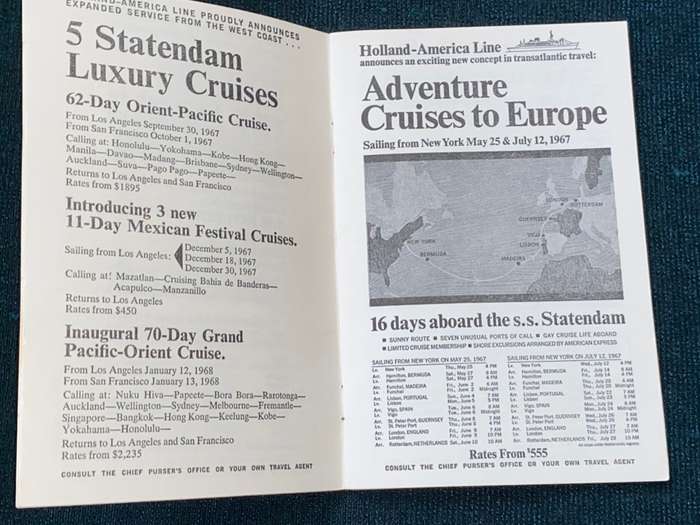 HOLLAND AMERICA LINE PASSENGER LIST 1966