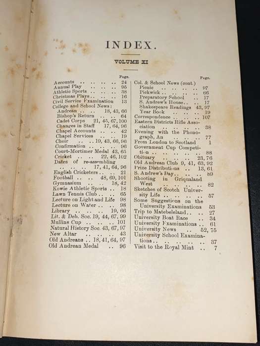 ST ANDREW`S COLLEGE MAGAZINE 1889-1892