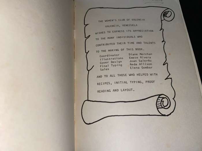 COOKBOOK WOMENS CLUB OF VALENCIA VENEZUELA
