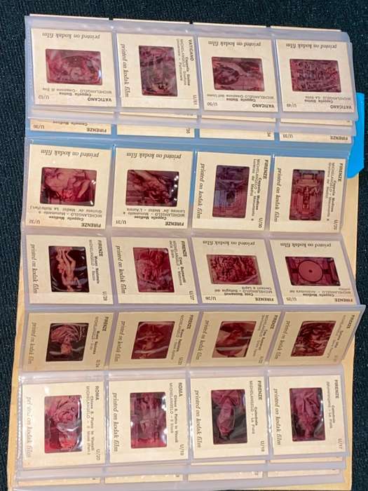 VINTAGE MICHELANGELO 64 SOUVENIR COLOUR SLIDES PRINTED ON KODAK FILM