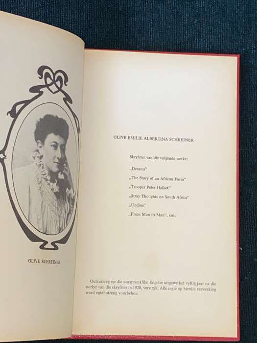 OLIVE SCHREINER ARBEID EN DIE VROU GEDENKUITGAWE 1975 SIGNED