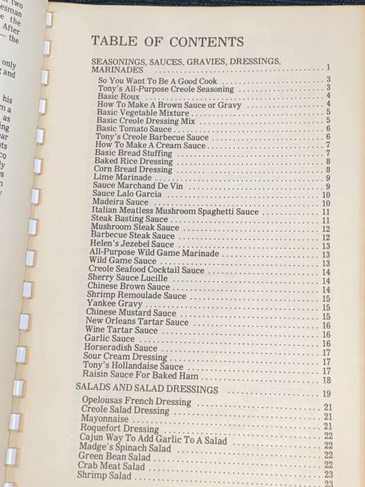 TONY CHACHERE`S CAJUN COUNTRY COOKBOOK
