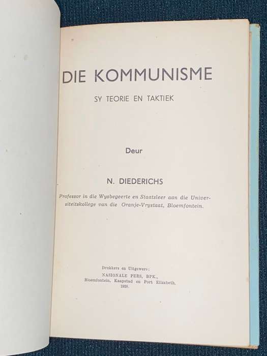 DIE KOMMUNISME DEUR DR. N. DIEDERICHS