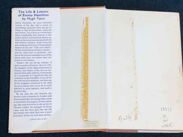 THE LIFE AND LETTERS OF EMMA HAMILTON BY HUGH TOURS