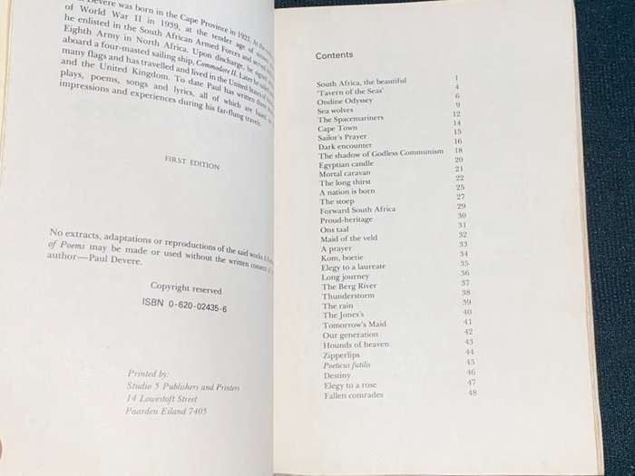 A FESTIVAL OF POEMS BY PAUL DEVERE SIGNED