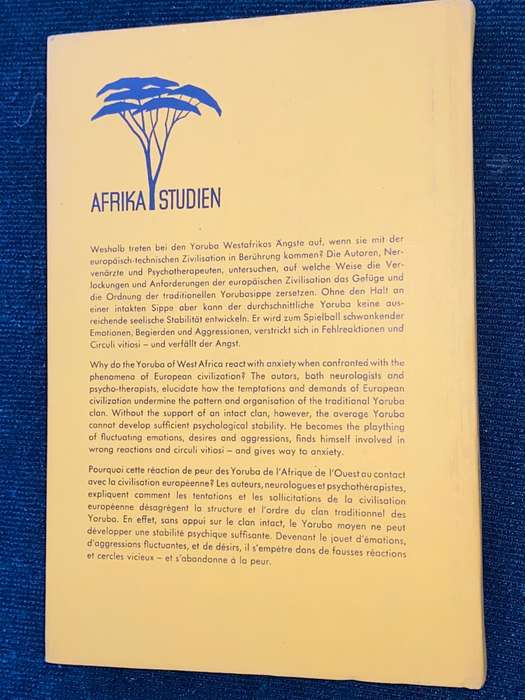 KULTURALWANDEL UND ANGSTENTWICKLUNG BEI DEN YORUBA WESTAFRIKAS WITH ENGLISH SUMMARY