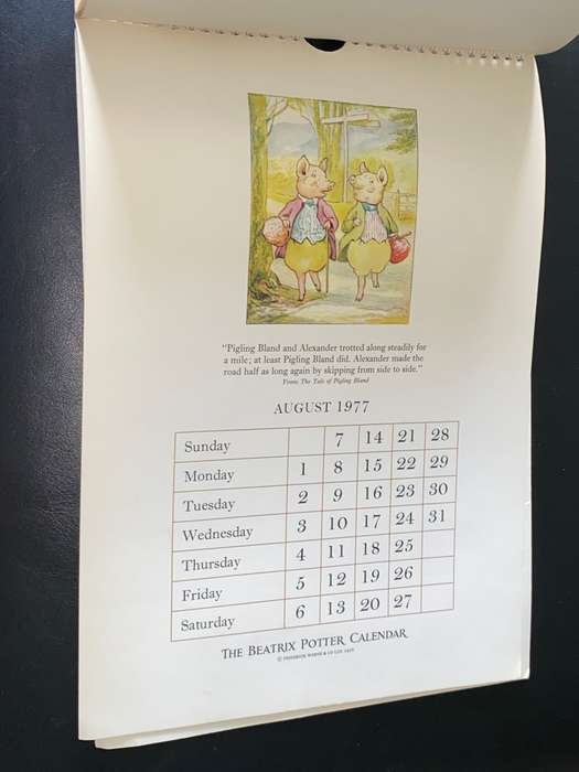 THE BEATRIX POTTER CALENDER 1977