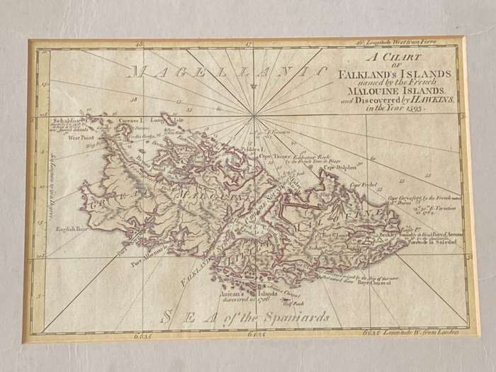 1787 A CHART OF FALKLAND`S ISLANDS BY THOMAS KITCHIN