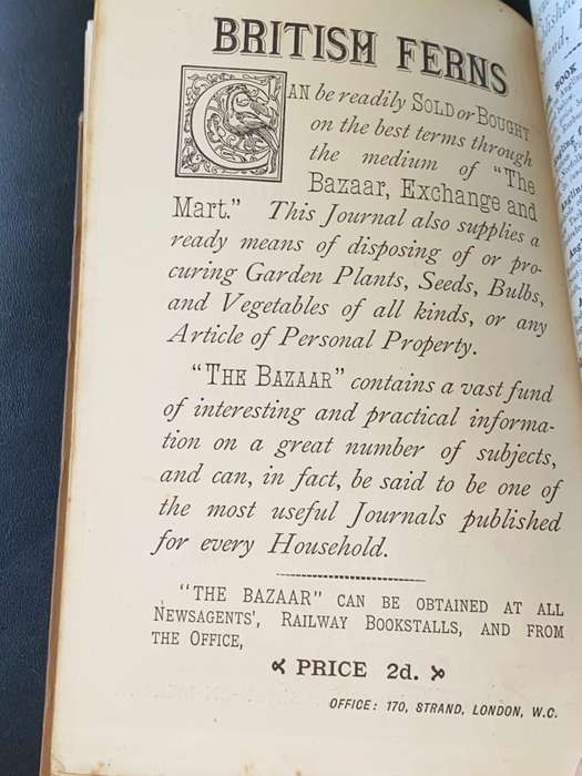 CHOICE BRITISH FERNS THEIR VARIETIES AND CULTURE BY CHARLES T. DRUERY 1890`S