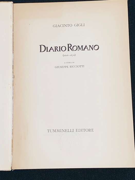 DIARIO DI GIACINTO GIGLI - TVMMINELLI 1957