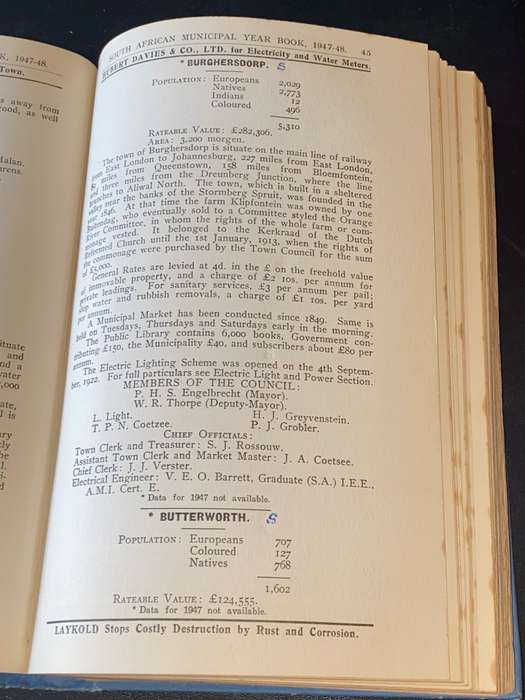 OFFICIAL SOUTH AFRICAN MUNICIPAL YEAR BOOK 1947-1948