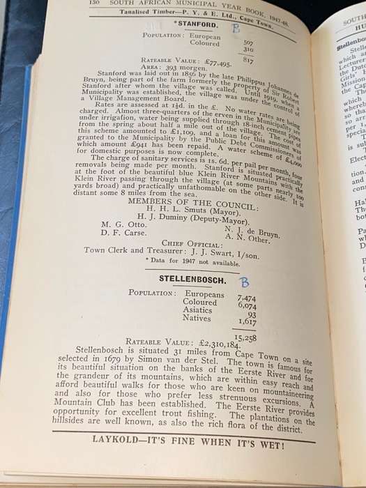 OFFICIAL SOUTH AFRICAN MUNICIPAL YEAR BOOK 1947-1948