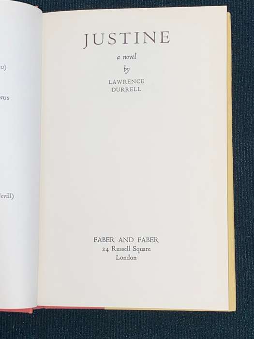 JUSTINE A NOVEL BY LAWRENCE DURRELL 1960