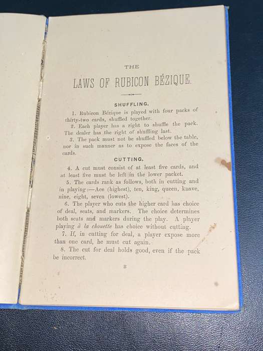 THE LAWS OF RUBICON BEZIQUE BY CAVENDISH 2ND EDITION 1892