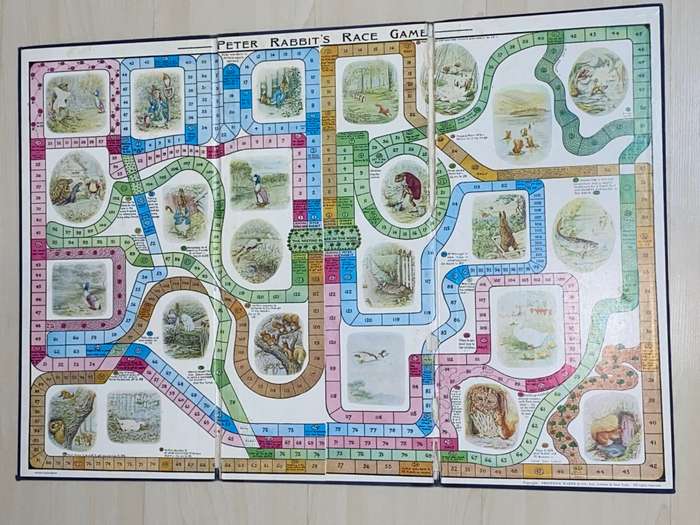 VINTAGE PETER RABBIT`S RACE GAME (BOARD ONLY)