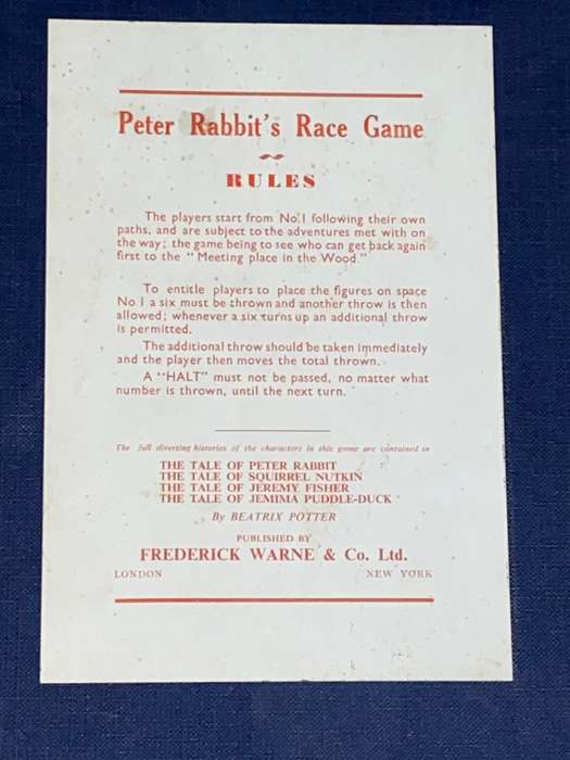 VINTAGE PETER RABBIT`S RACE GAME (BOARD ONLY)