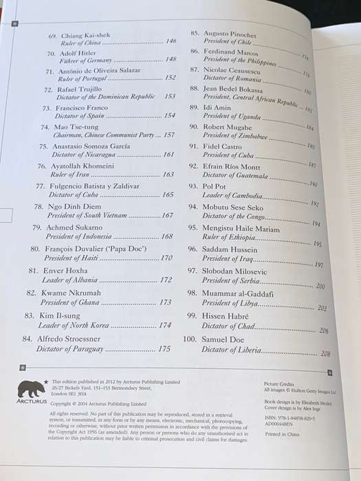 TYRANTS HISTORY`S 100 MOST EVIL DESPOTS & DICTATORS BY NIGEL CAWTHORNE