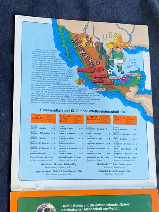 VINTAGE SHELL MEXICO 1970 GERMAN PLAYERS COIN ALBUM SCARCE