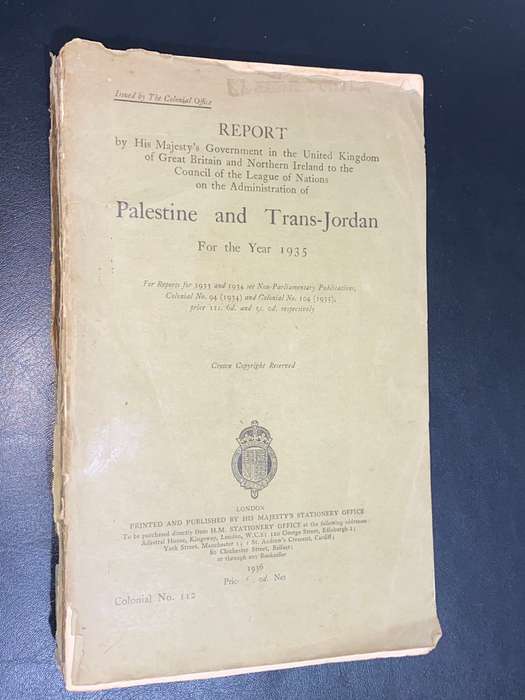 REPORT ON PALESTINE AND TRANS-JORDAN FOR THE YEAR 1935 BY HIS MAJESTY`S GOVERNMENT IN THE UK